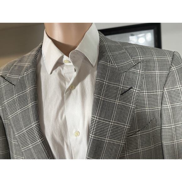 Tom Ford Houndstooth Wool Silk Peak Lapel 2Pc Suit 54R 44R US 38x30 Trousers - Picture 8 of 11